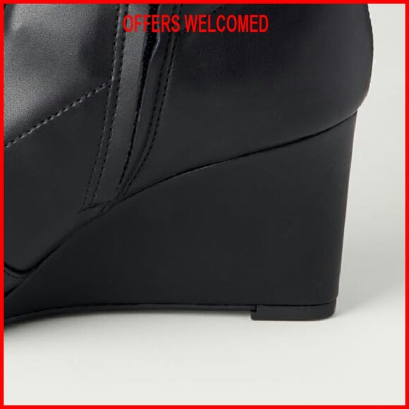 Wedge Ankle Boots with Memory Foam Insole, Side Zip, Non-Slip Sole - Picture 7 of 8